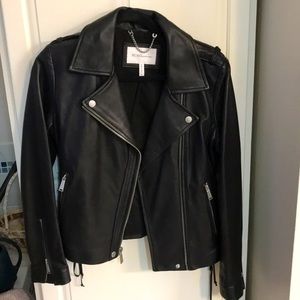 Black leather jacket